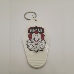 Motel Keychain Custom Pennywise 'Time To Float' White Retro Keyring Bag Charm